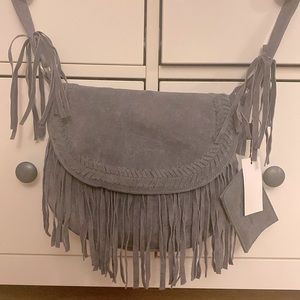New Raj Suede Fringe Crossbody Bag